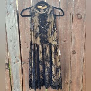 Black and Tan Lace Dress